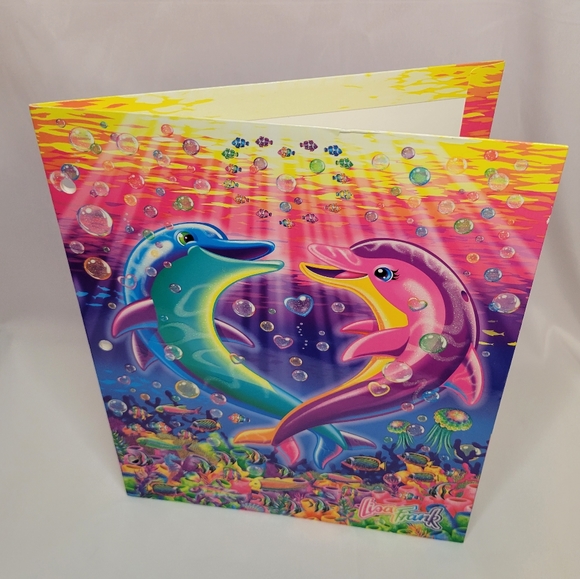 Lisa Frank LOT Dancing Dolphins Glitter Folder Notebooks Stickers Coloring Books - Picture 2 of 12